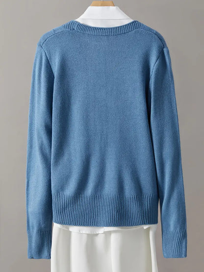 Pink™ – Stickad Kofta med Pärlknappar