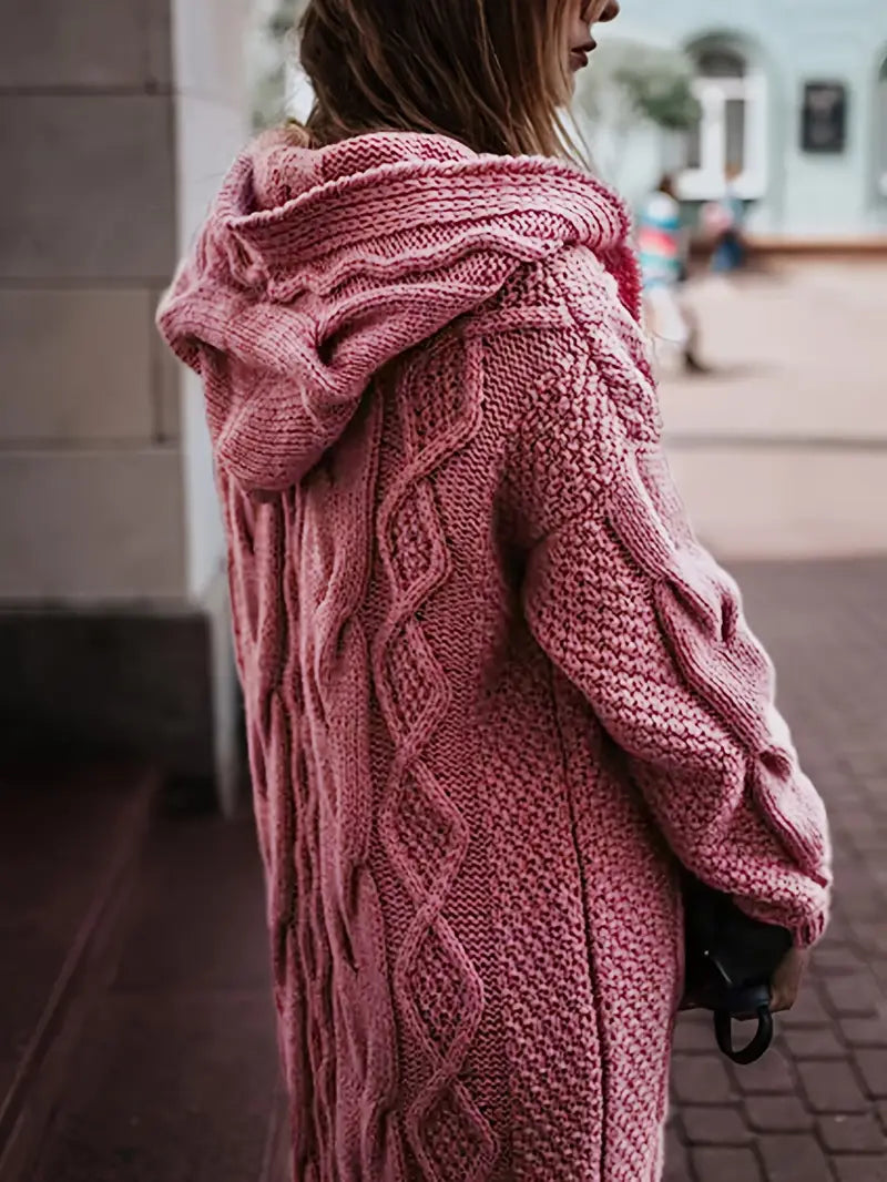Lång Stickad Kofta | Tillsammans mot Bröstcancer