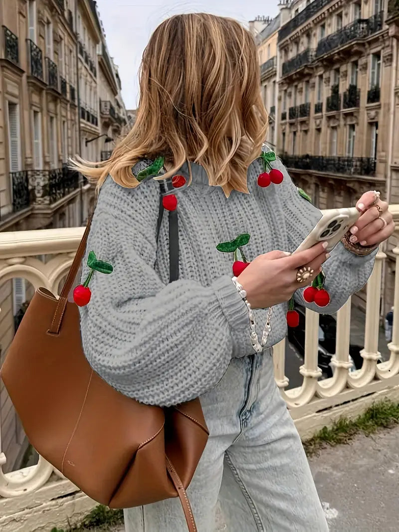 Körsbärsmönstrad Tröja | Tillsammans mot Bröstcancer