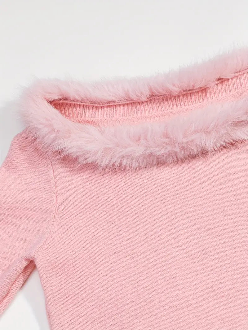 Axelbandslös Tröja Fuskpäls | Tillsammans mot Bröstcancer