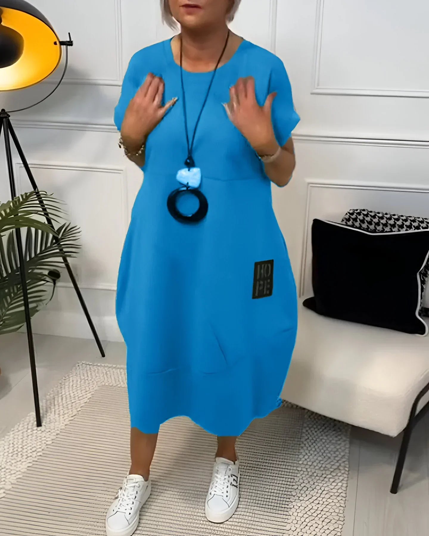 Sakura™ – Avslappnad Klänning med Fickor