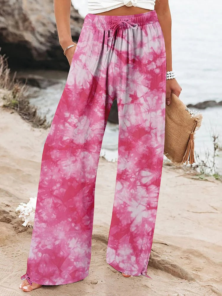 Konsttryck Linnebyxor | Tillsammans mot Bröstcancer