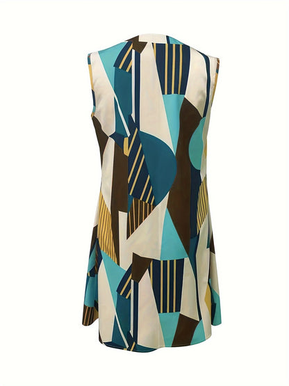 Cornelia™ - Ärmlös Klänning med Färgblock för Dam