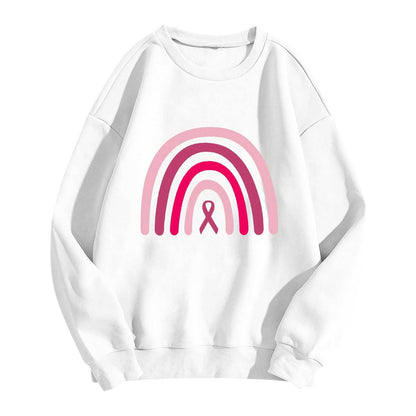 Rosa Band Regnbåge Sweatshirt | Tillsammans mot Bröstcancer