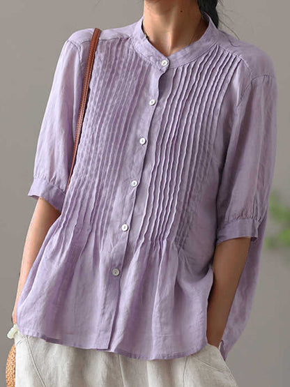 Charlotte™ – Vardaglig Plisserad Skjorta för Dam