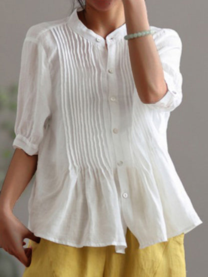 Charlotte™ – Vardaglig Plisserad Skjorta för Dam