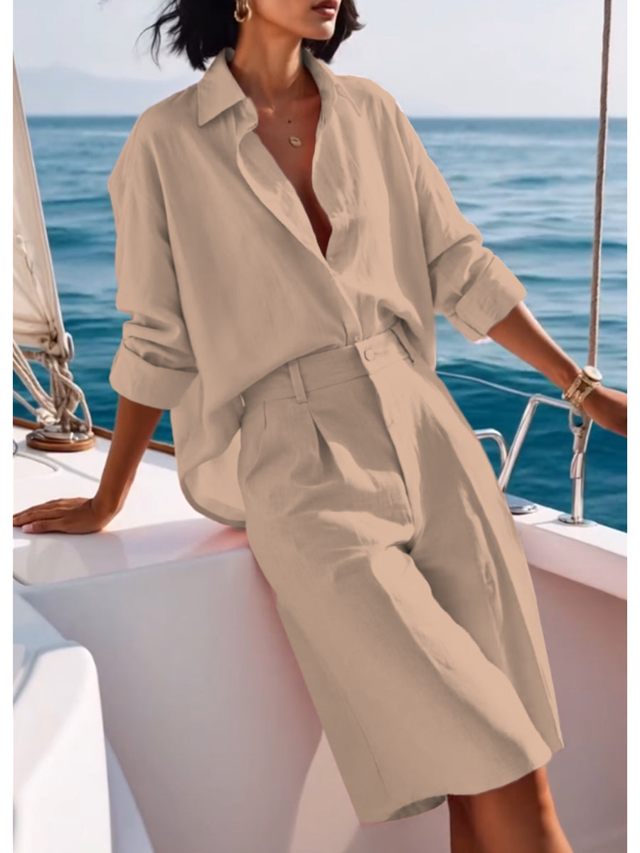 Anouk™ – Avslappnat Skjorta- och Shortsset