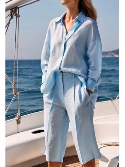 Anouk™ – Avslappnat Skjorta- och Shortsset