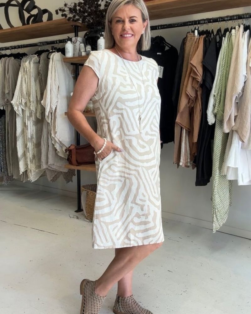 Karolina™ – Vintage Bomulls Klänning för Kvinnor