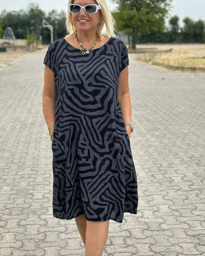 Karolina™ – Vintage Bomulls Klänning för Kvinnor