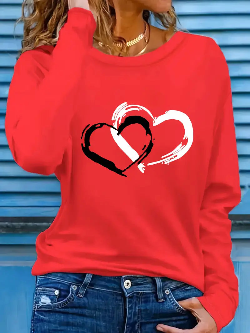 Hjärtmönster Sweatshirt | Tillsammans mot Bröstcancer