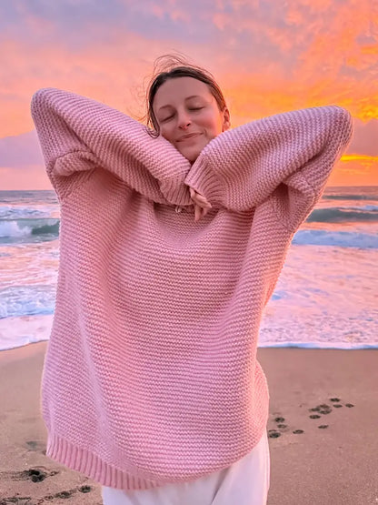 Oversized Grovstickad Tröja | Tillsammans mot Bröstcancer