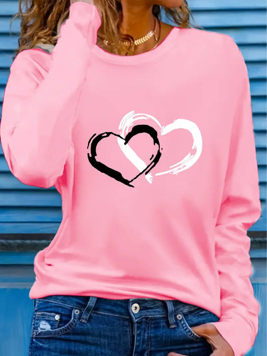 Hjärtmönster Sweatshirt | Tillsammans mot Bröstcancer