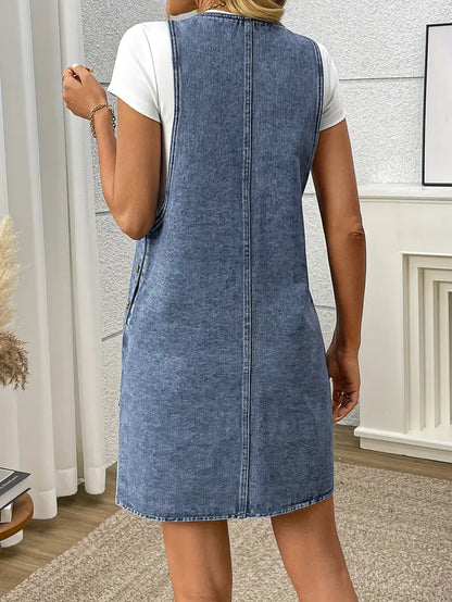 Mia™ – Vardaglig Jeansklänning för Dam