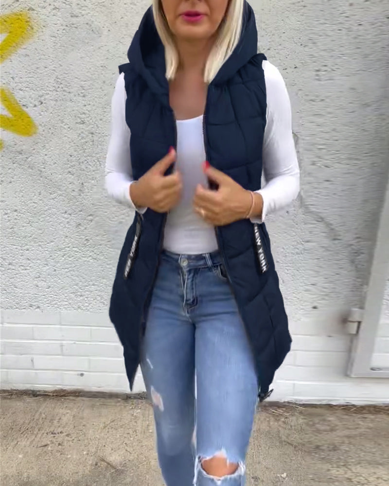 Amabel™ - Dragkedja Ärmlös Vadderad Kappa