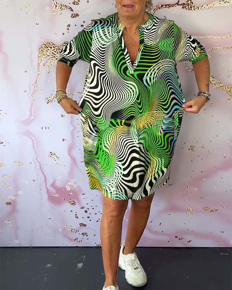 Rhea™ – Färgglad V-ringad Klänning