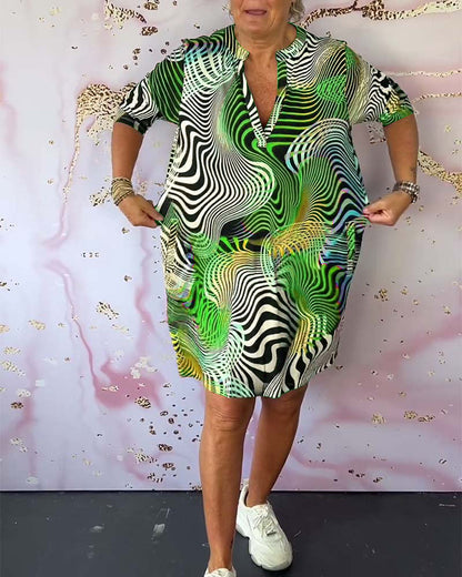 Rhea™ – Färgglad V-ringad Klänning