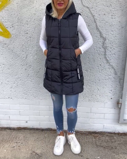 Amabel™ - Dragkedja Ärmlös Vadderad Kappa