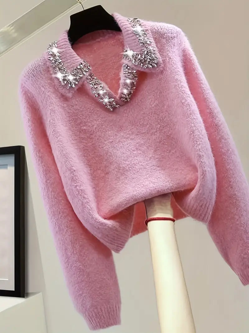 Rosa V-ringad Tröja | Tillsammans mot Bröstcancer