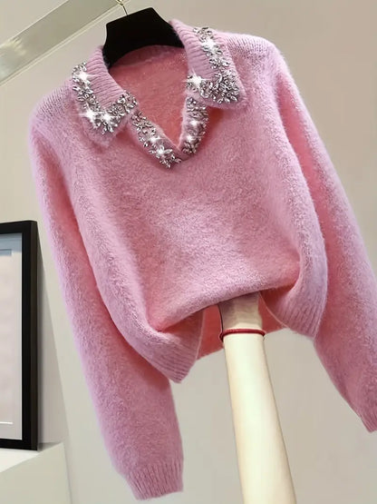 Rosa V-ringad Tröja | Tillsammans mot Bröstcancer