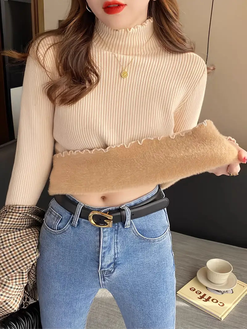 Hög Hals Stickad Tröja | Tillsammans mot Bröstcancer