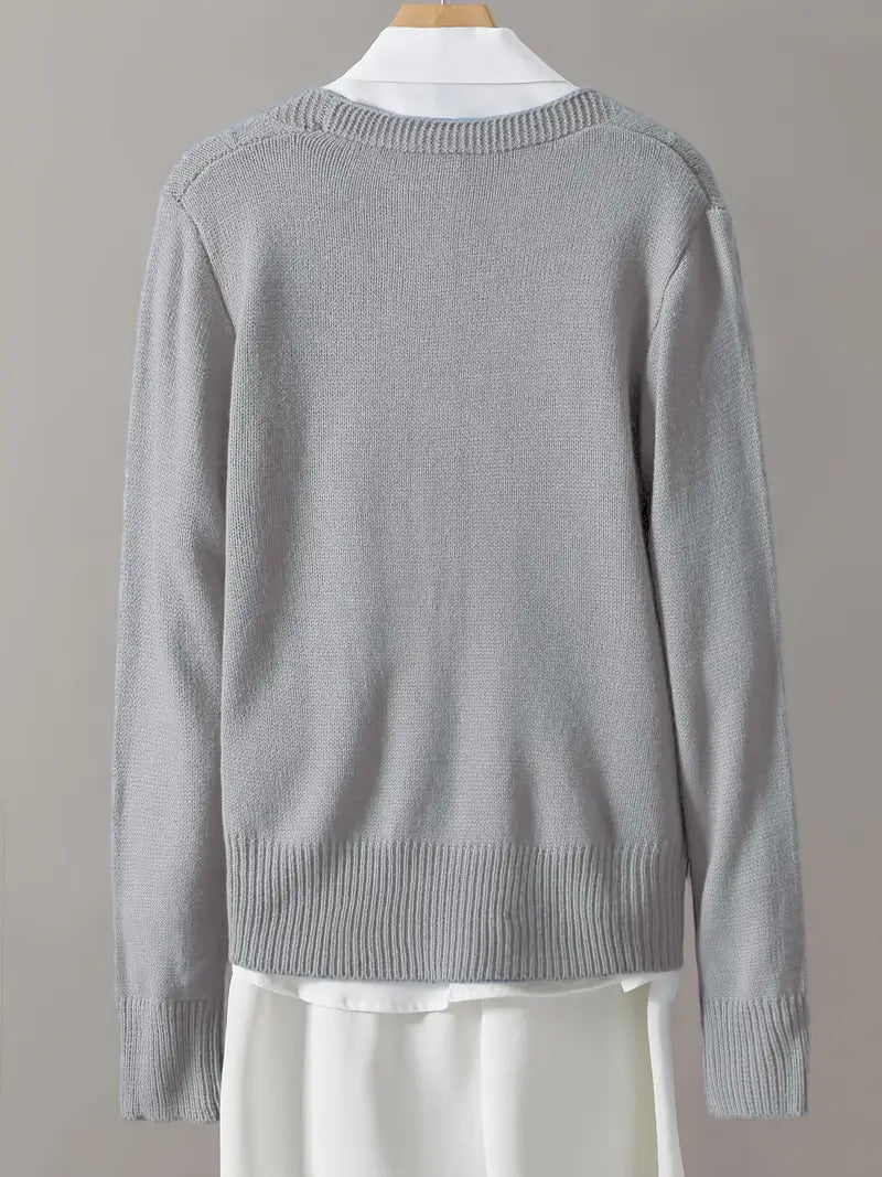 Pink™ – Stickad Kofta med Pärlknappar