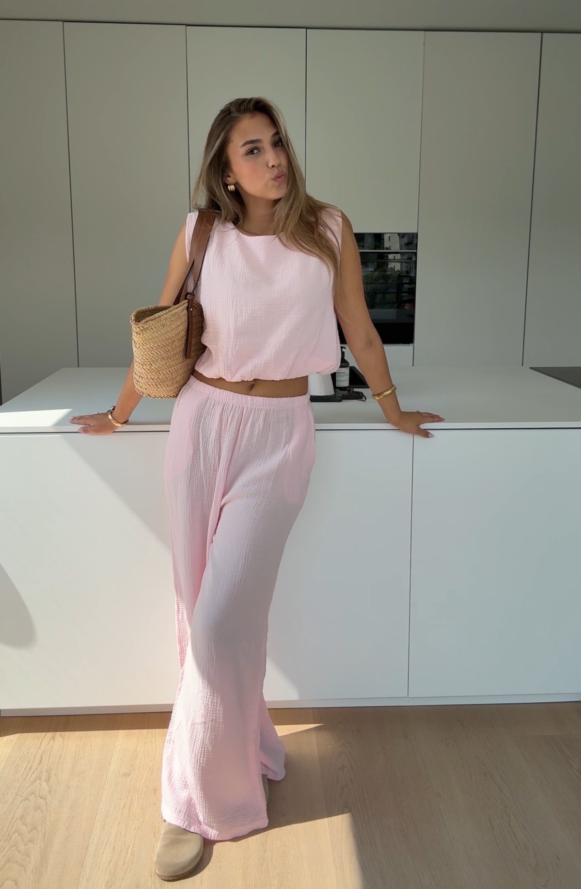 Rania™ – Mjuk Rosé Våffelset