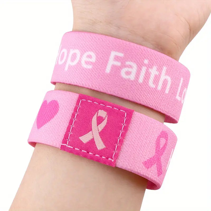 Bokstäver Rosa Band Armband | Tillsammans mot Bröstcancer