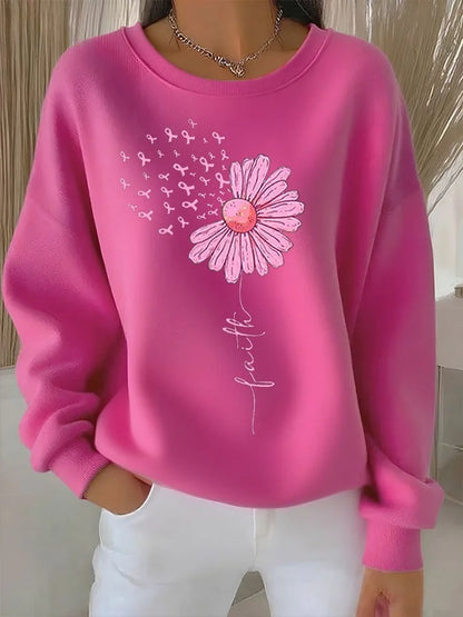 Faith Tryck Sweatshirt | Tillsammans mot Bröstcancer