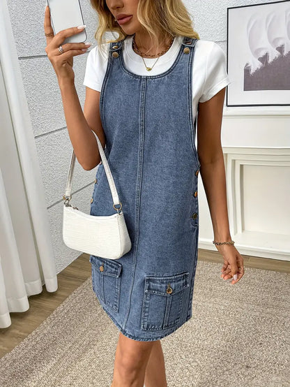 Mia™ – Vardaglig Jeansklänning för Dam