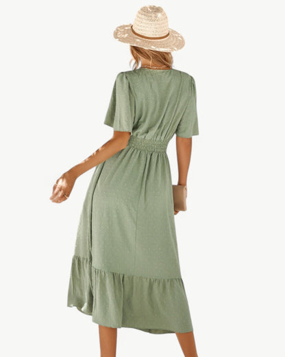 Nathalie™ - Kortärmad Klänning med V-ringning för Dam