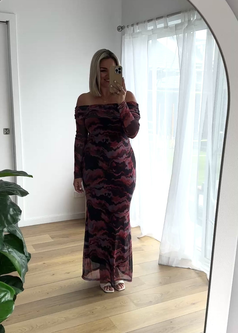 Sheena™ - Axelbandslös Maxiklänning med Nät för Dam