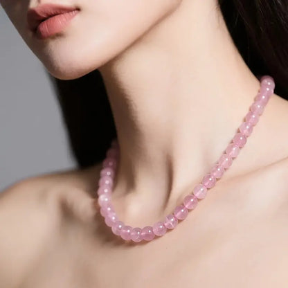 Rospärlhalsband | Tillsammans mot Bröstcancer