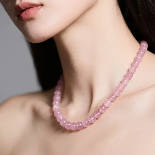 Rospärlhalsband | Tillsammans mot Bröstcancer