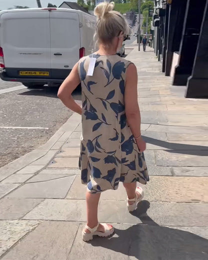 Emma™ – Kvinnors Blommig Ärmös Klänning