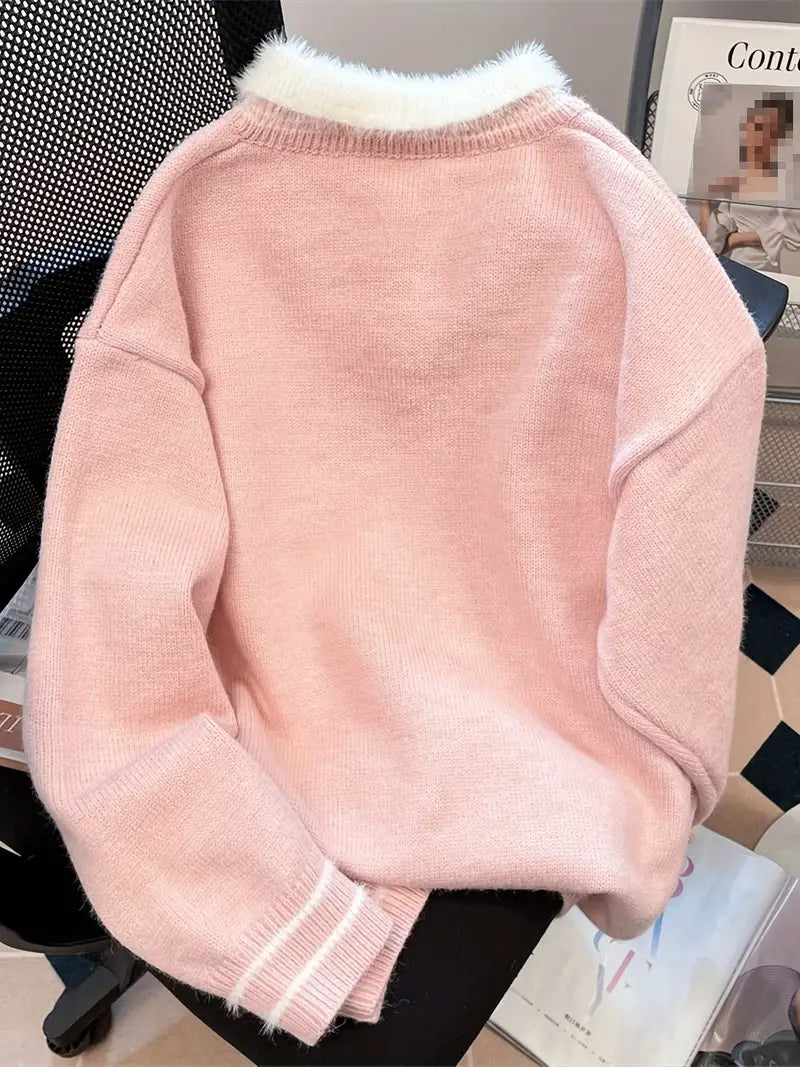 Luddig Kragtröja | Tillsammans mot Bröstcancer