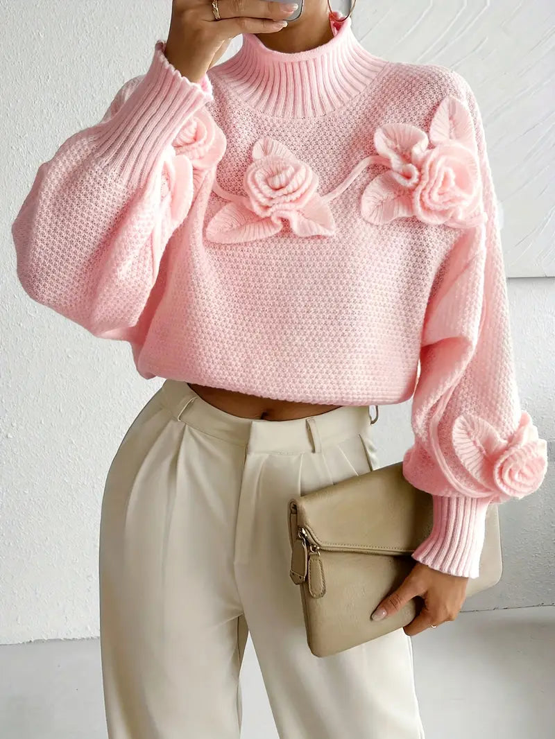 Blommig Rosa Tröja | Tillsammans mot Bröstcancer