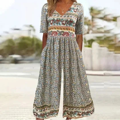 Neri™ - Vintage Boho Blommig Jumpsuit