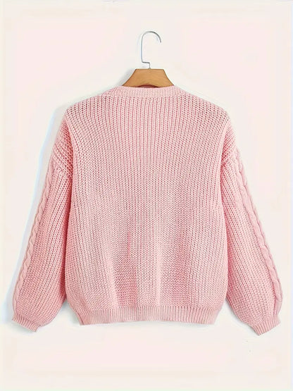 Rosett Stickad Kofta | Tillsammans mot Bröstcancer