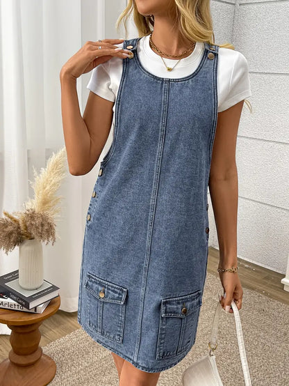 Mia™ – Vardaglig Jeansklänning för Dam