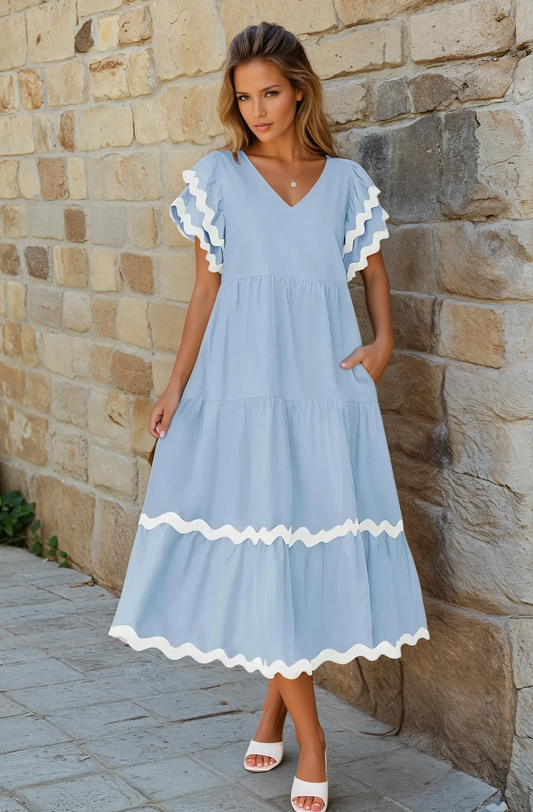 Rose™ – Kvinnors Maxiklänning med Volangärmar