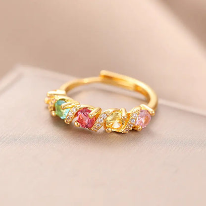 Regnbågsfärgad Strassring | Tillsammans mot Bröstcancer