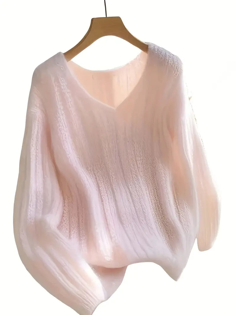 Rosa V-ringad Tröja | Tillsammans mot Bröstcancer