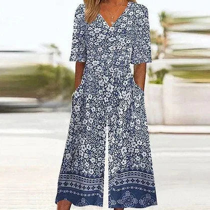 Neri™ - Vintage Boho Blommig Jumpsuit