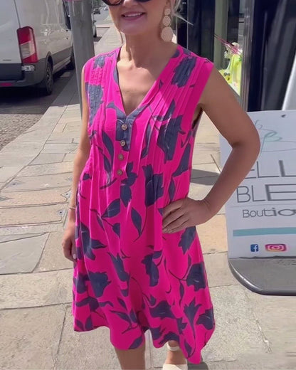 Emma™ – Kvinnors Blommig Ärmös Klänning