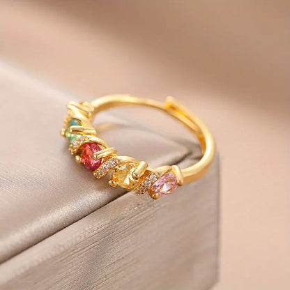 Regnbågsfärgad Strassring | Tillsammans mot Bröstcancer