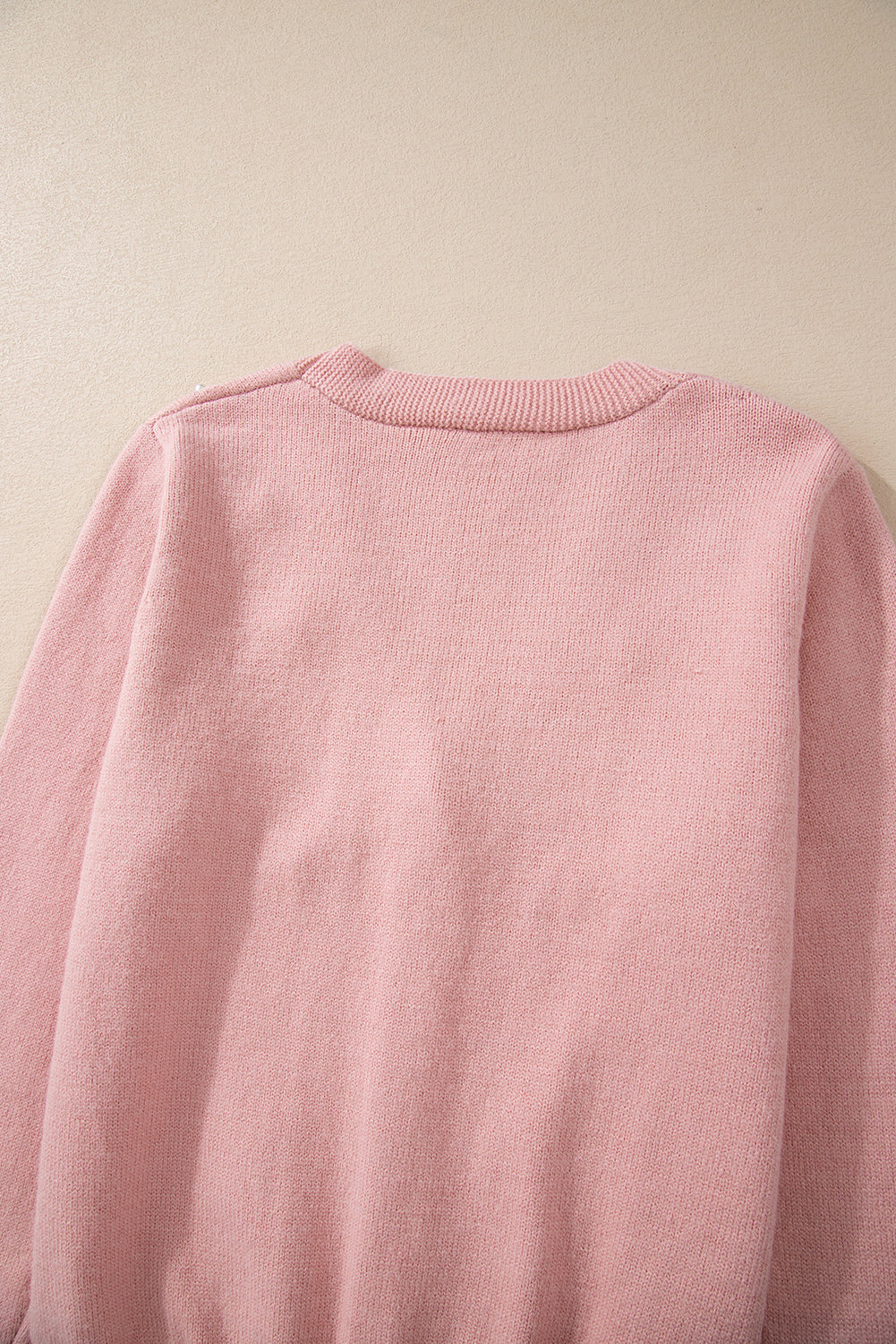 Pink™ – Stickad Kofta med Pärlknappar