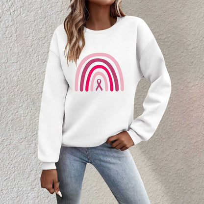 Rosa Band Regnbåge Sweatshirt | Tillsammans mot Bröstcancer