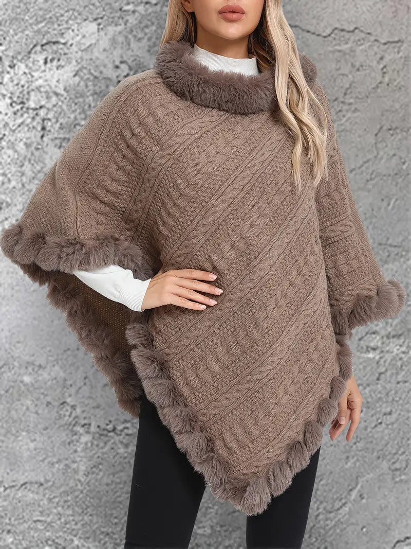 Mjuk Stickad Poncho | Tillsammans mot Bröstcancer