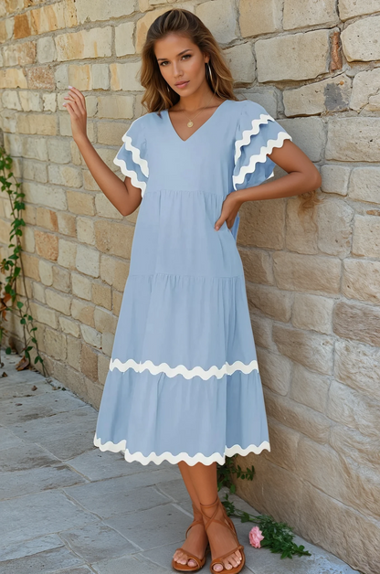 Rose™ – Kvinnors Maxiklänning med Volangärmar